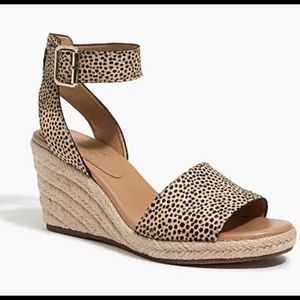 J Crew calfhair espadrille wedge sandals sz 9